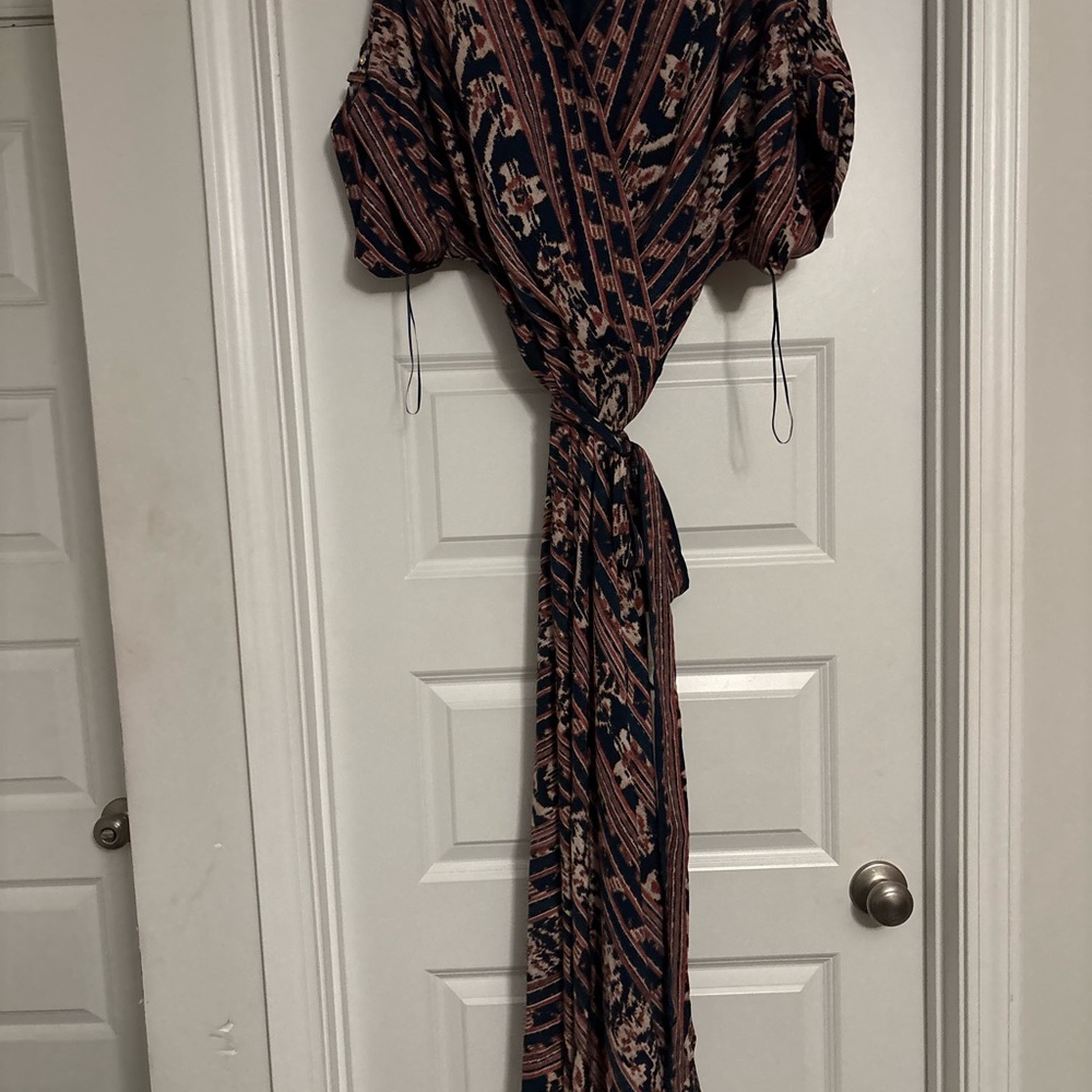 Polo by Ralph Lauren Navy and Pink Maxi Dress